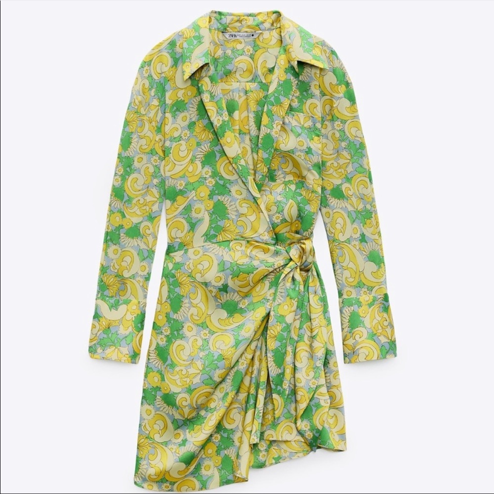 Zara Printed Wrap Dress
